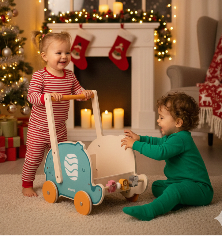 Carrellino Primi Passi Elefantino PolarB – Gioco Educativo in Legno