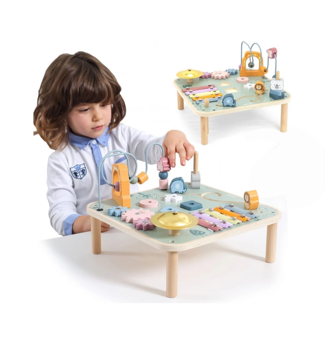 PolarB Tavolo Attività Montessori in Legno – Multiattività Educativa