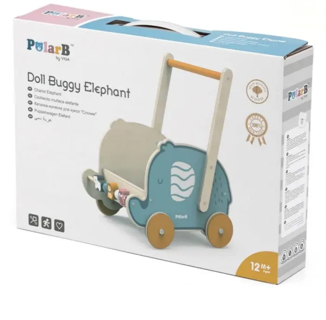 Carrellino Primi Passi Elefantino PolarB – Gioco Educativo in Legno