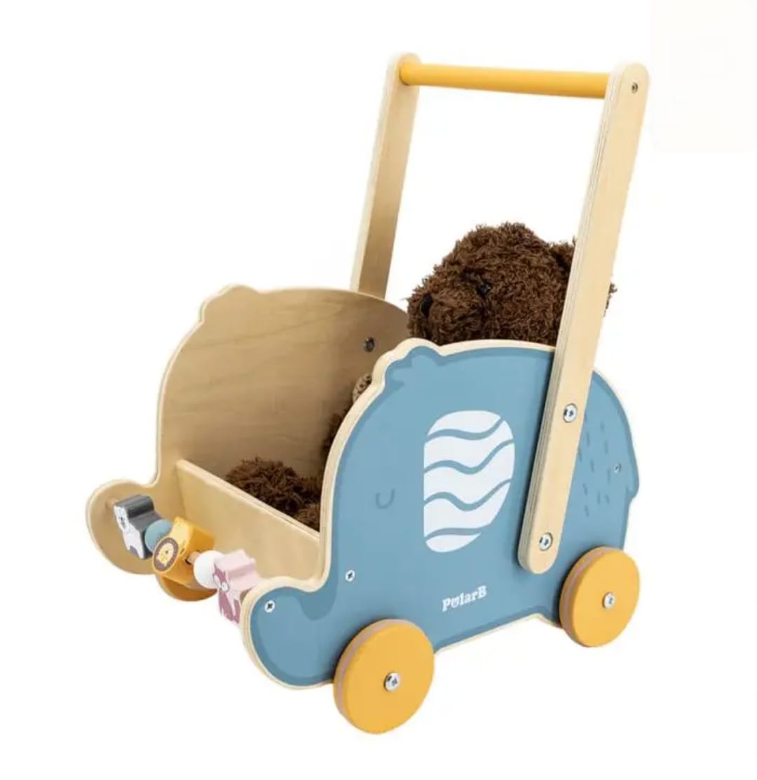 Carrellino Primi Passi Elefantino PolarB – Gioco Educativo in Legno