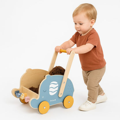 Carrellino Primi Passi Elefantino PolarB – Gioco Educativo in Legno