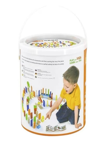 VIGA Domino Educativo in Legno – 116 Pezzi Montessori