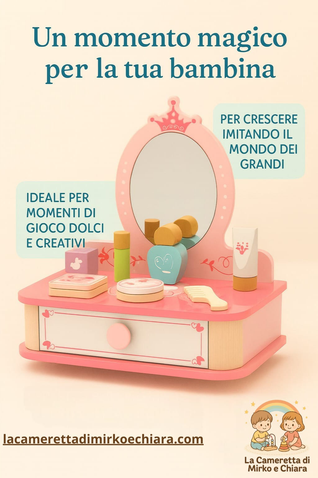 Set Trucco in Legno – Gioco Educativo Principesse Montessori