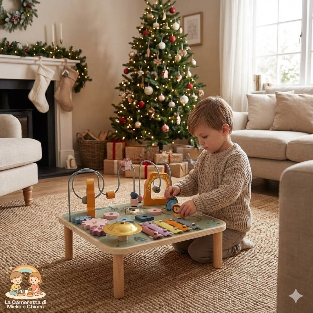 PolarB Tavolo Attività Montessori in Legno – Multiattività Educativa